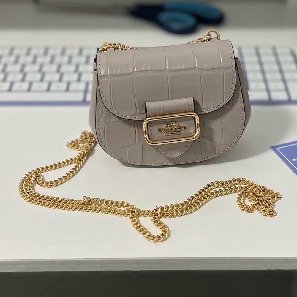 SOLD on Another Platform! Coach Taupe Croc-Embossed Crossbody Mini Bag - NWT - Picture 10 of 12